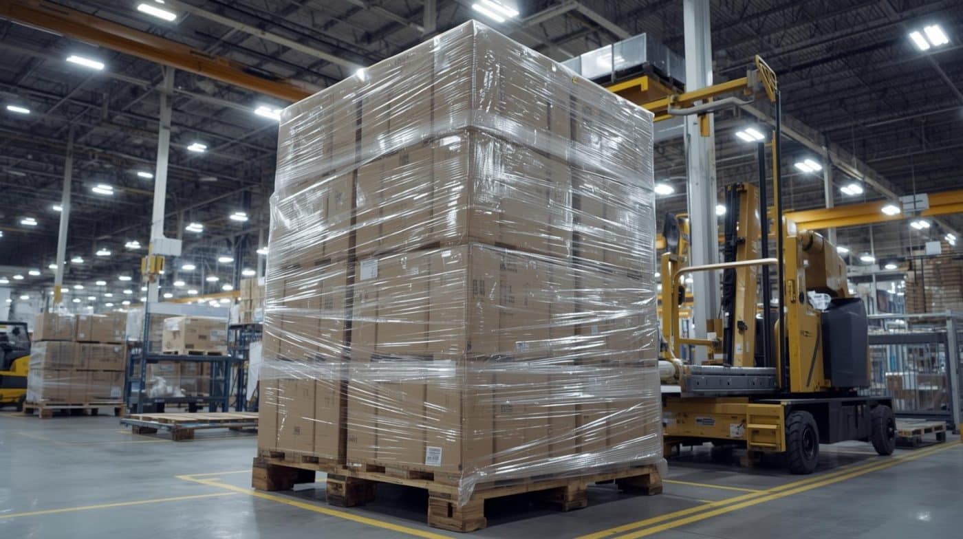 mesin wrapping otomatis industri menggunakan stretch film cv karunia packaging sembada Cv Karunia packaging sembadaa