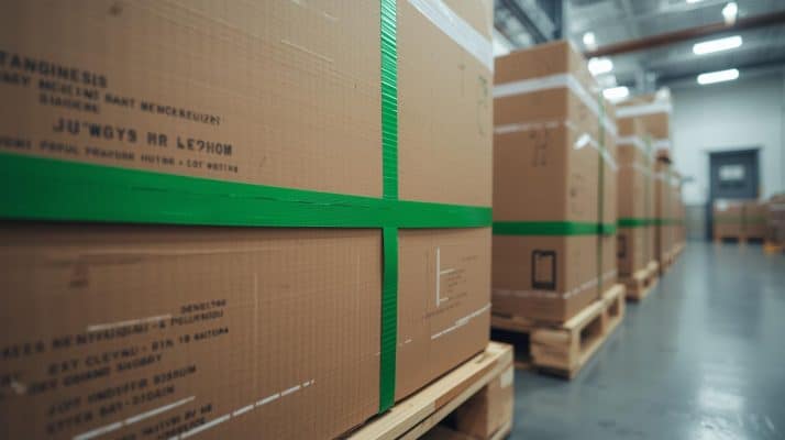 panduan Tali strapping band digunakan untuk mengikat barang di gudang distribusi - CV Karunia Packaging Sembada